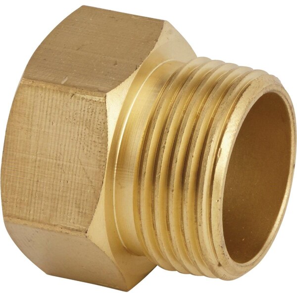 Best Garden 3/4 In. FHT x 3/4 In MPT Brass Non-Swivel Hose Connector GB-9550+GM294 - main